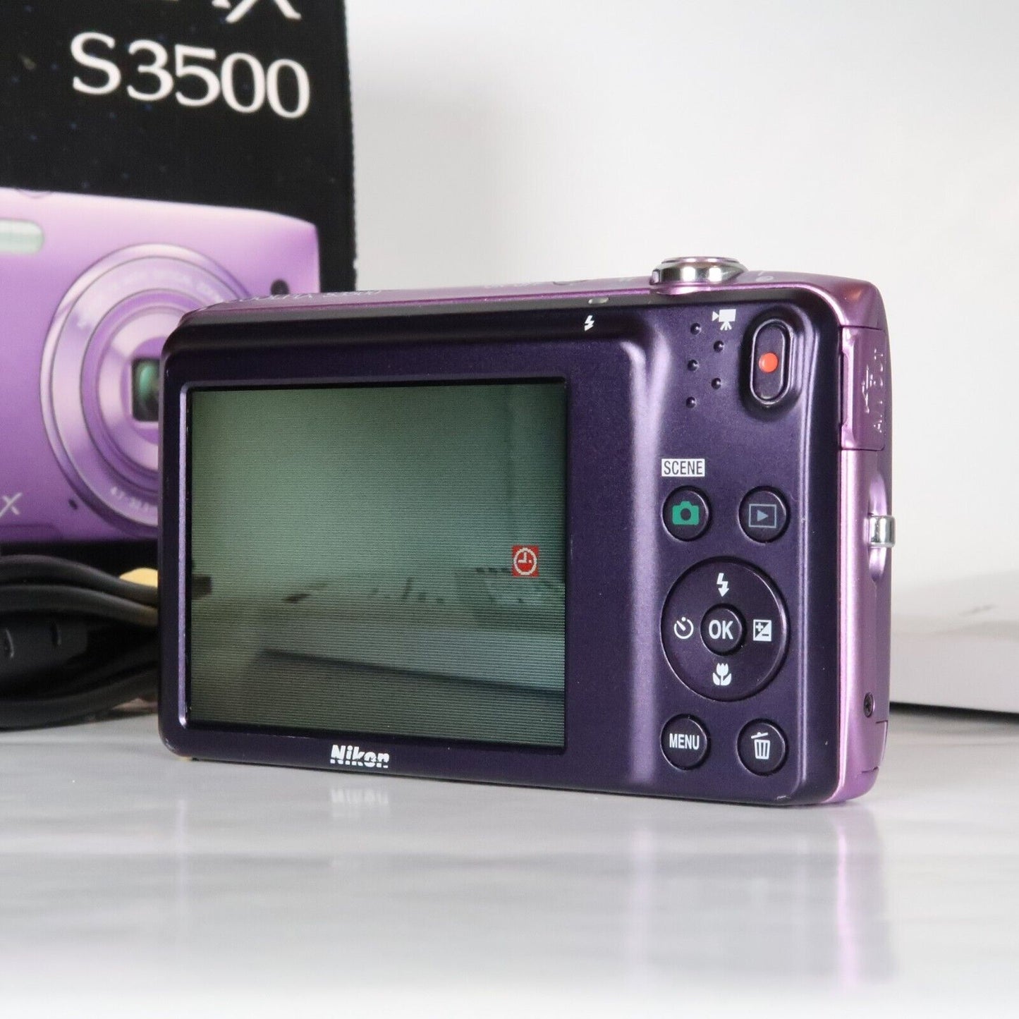 Pre-owned Nikon CoolPix S3500 20.1MP Digital Camera Purple – Mint Condition, Original Packaging