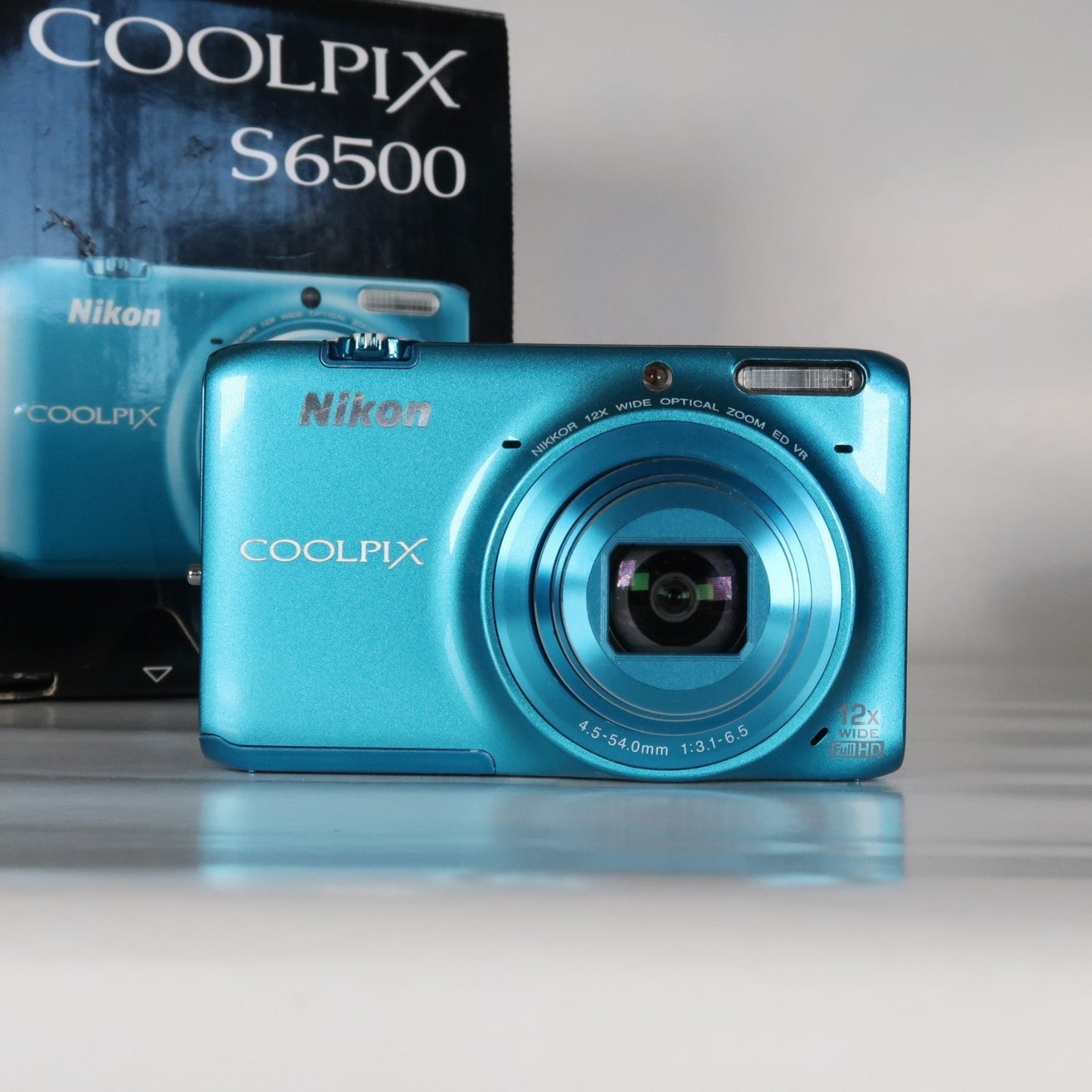 Pre-owned Nikon Coolpix S6500 16.0MP Compact Digital Camera – Blue, Complete Kit – Tested