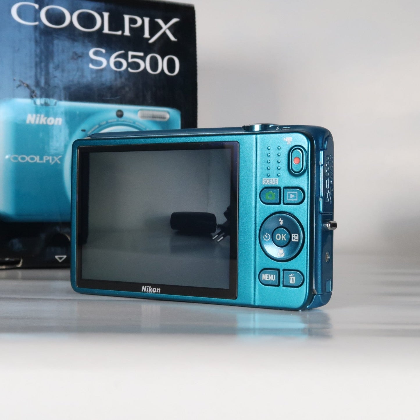 Pre-owned Nikon Coolpix S6500 16.0MP Compact Digital Camera – Blue, Complete Kit – Tested