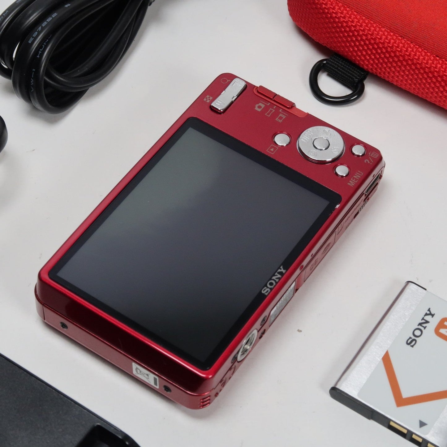 Pre-owned Sony Cybershot DSC-W560 14.1MP Digital Camera Red, Case – Excellent