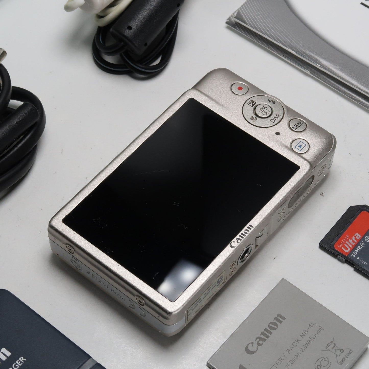 Pre-owned Canon IXUS 115 HS PowerShot ELPH 100 HS 12.1MP 4x Digital Camera Silver – Very Good Condition