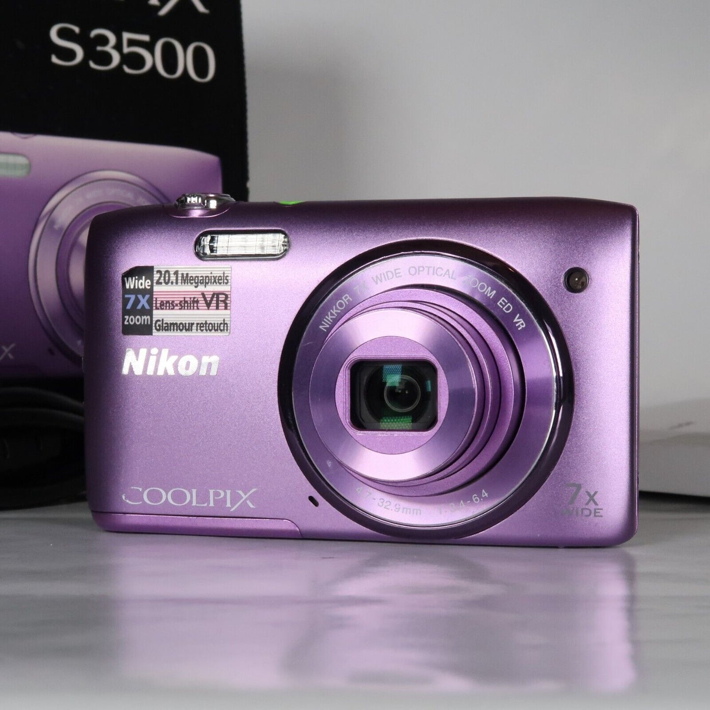 Pre-owned Nikon CoolPix S3500 20.1MP Digital Camera Purple – Mint Condition, Original Packaging