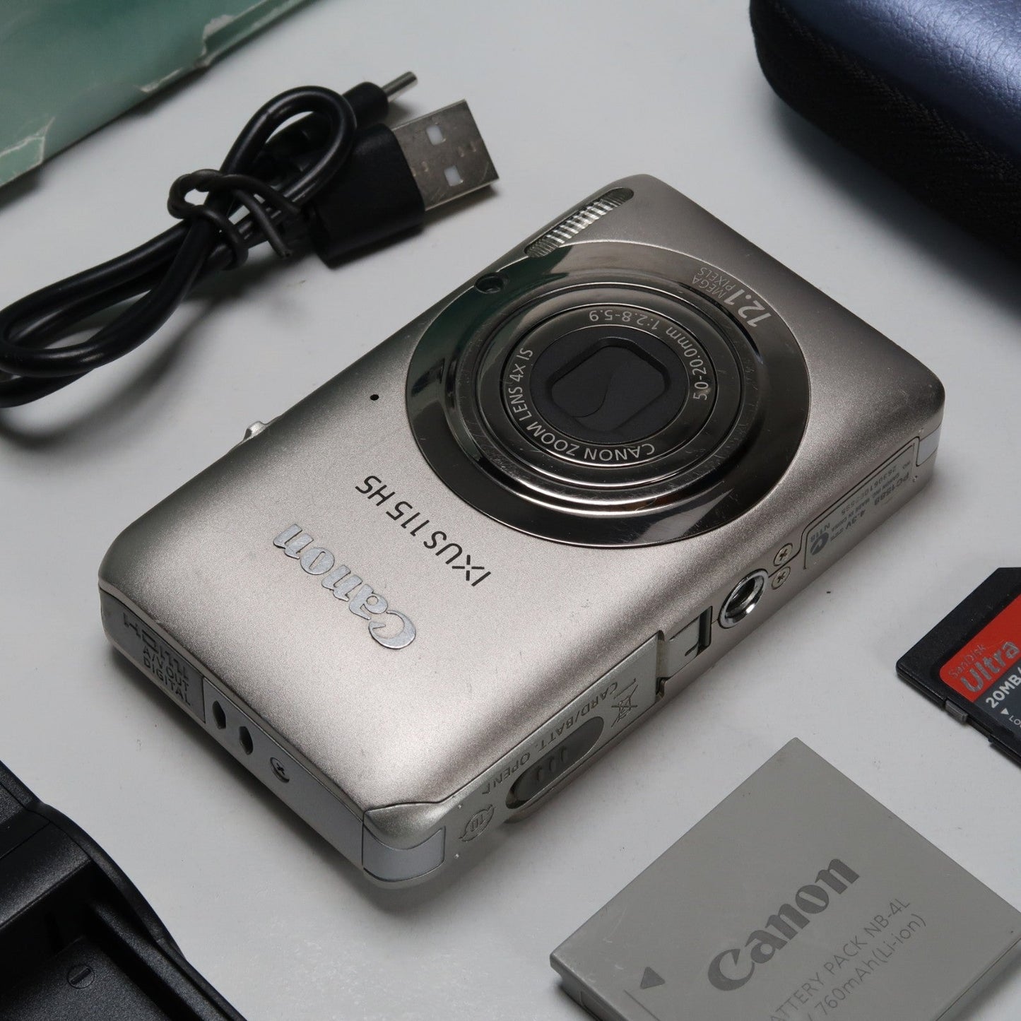 Pre-owned Canon IXUS 115 HS PowerShot ELPH 100 HS 12.1 MP 4x Digital Camera Silver