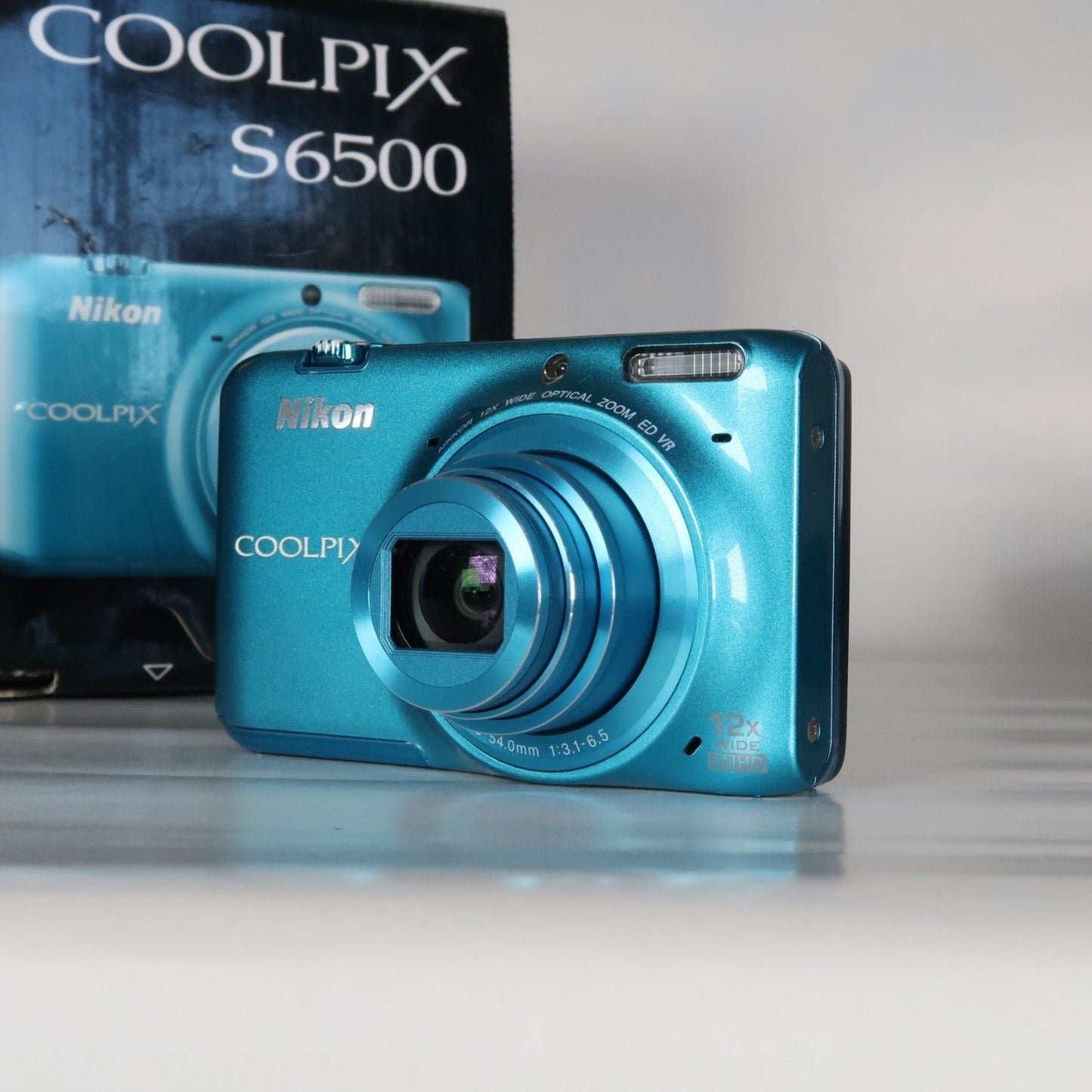 Pre-owned Nikon Coolpix S6500 16.0MP Compact Digital Camera – Blue, Complete Kit – Tested