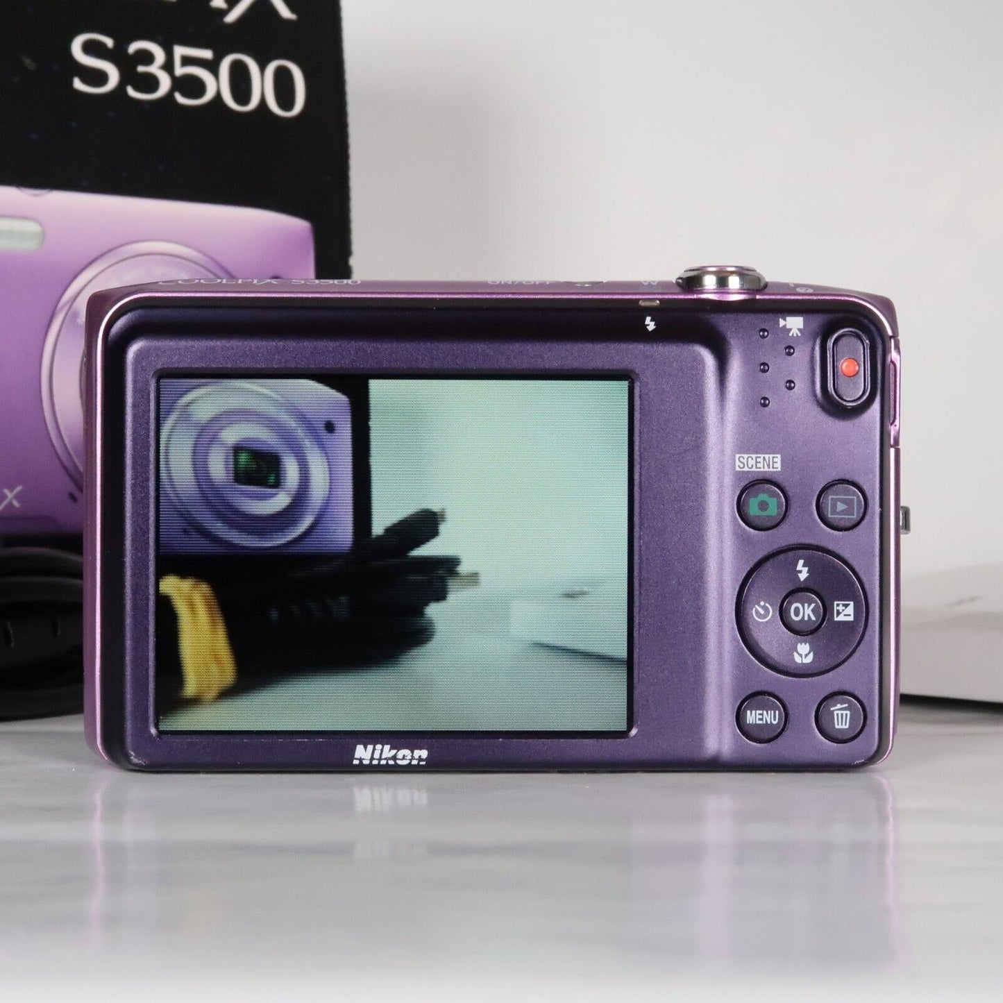 Pre-owned Nikon CoolPix S3500 20.1MP Digital Camera Purple – Mint Condition, Original Packaging