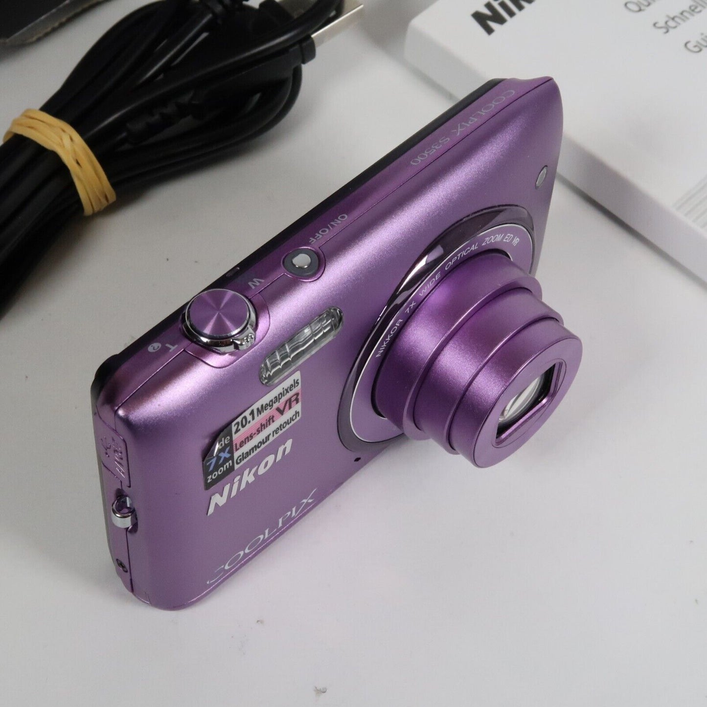 Pre-owned Nikon CoolPix S3500 20.1MP Digital Camera Purple – Mint Condition, Original Packaging