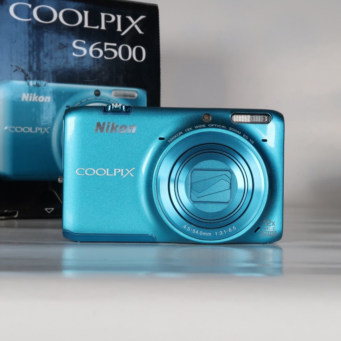 Pre-owned Nikon Coolpix S6500 16.0MP Compact Digital Camera – Blue, Complete Kit – Tested