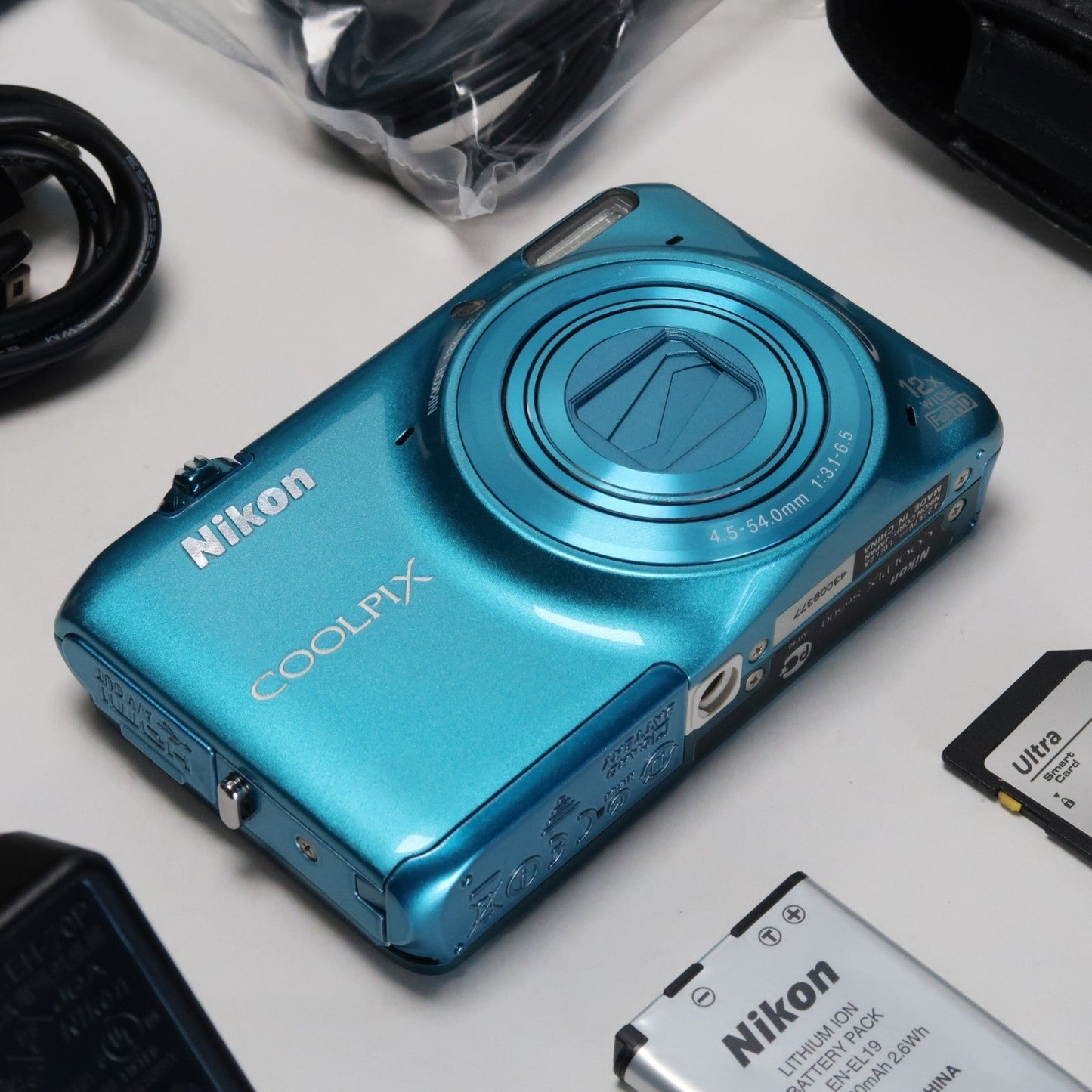 Pre-owned Nikon Coolpix S6500 16.0MP Compact Digital Camera – Blue, Complete Kit – Tested