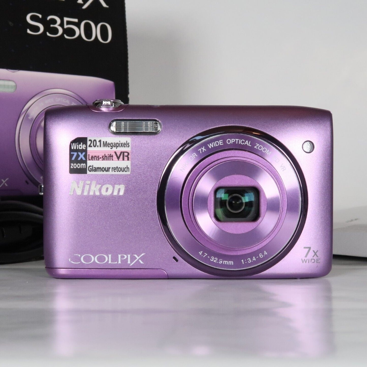 Pre-owned Nikon CoolPix S3500 20.1MP Digital Camera Purple – Mint Condition, Original Packaging