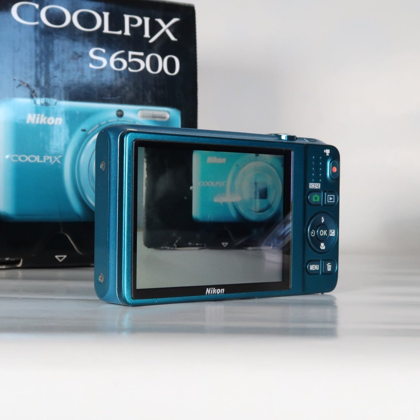 Pre-owned Nikon Coolpix S6500 16.0MP Compact Digital Camera – Blue, Complete Kit – Tested