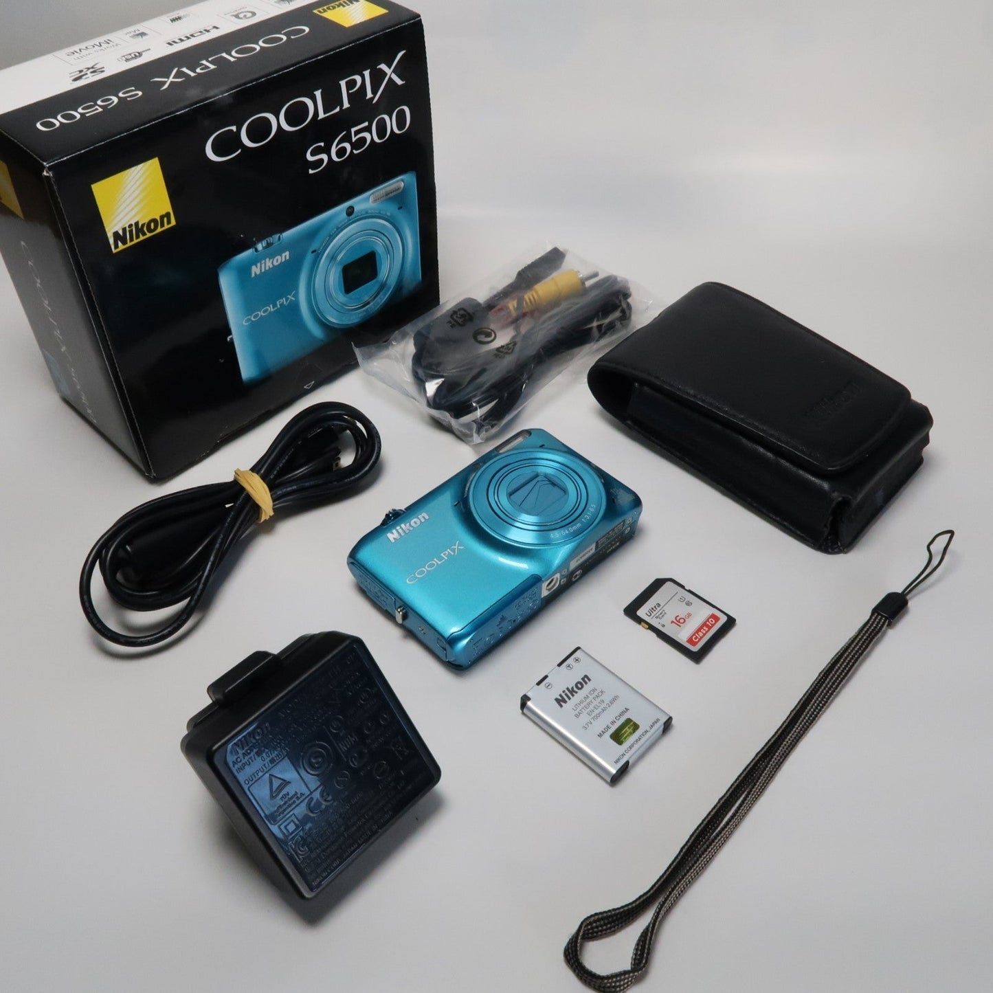 Pre-owned Nikon Coolpix S6500 16.0MP Compact Digital Camera – Blue, Complete Kit – Tested