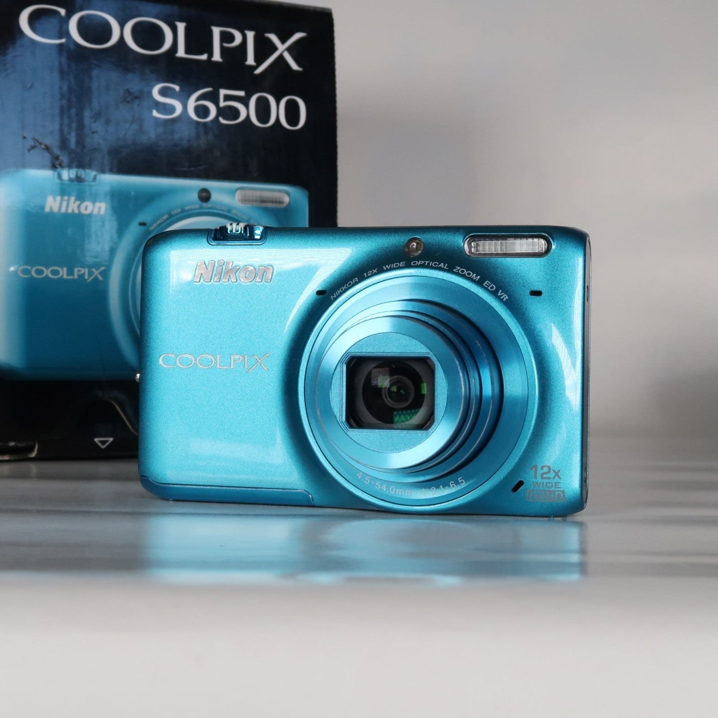 Pre-owned Nikon Coolpix S6500 16.0MP Compact Digital Camera – Blue, Complete Kit – Tested