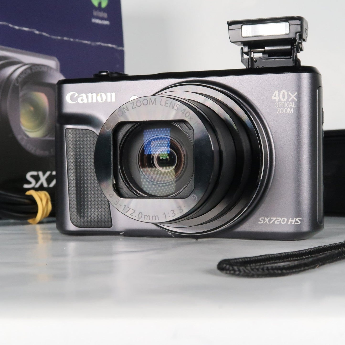 Pre-owned Canon PowerShot SX720 HS 20.3MP 40x Digital Camera Black + Case + 64GB SD Card