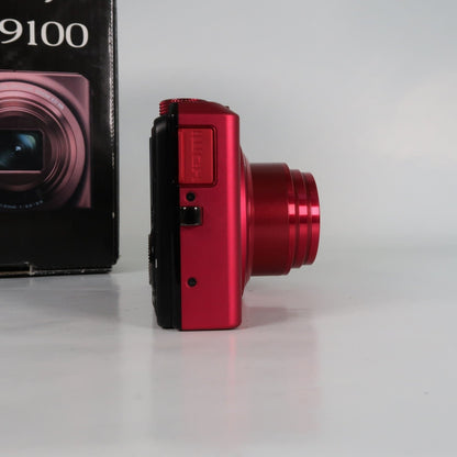 Pre-owned Nikon Coolpix S9100 12.1MP 18x Digital Camera Red, Case, SD Card – Very Good