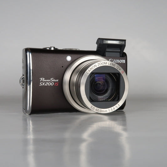 Pre-owned Canon PowerShot SX200 IS 12.1MP 12x Digital Camera Brown
