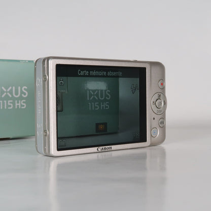 Pre-owned Canon IXUS 115 HS PowerShot ELPH 100 HS 12.1MP 4x Digital Camera Silver – Very Good Condition