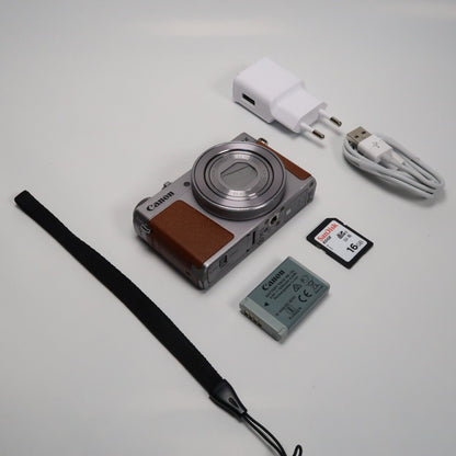 Pre-owned Canon PowerShot G9X Mark II 20.1MP Digital Camera Silver + SD Card 16GB