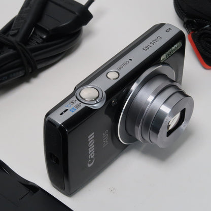 Pre-owned Canon IXUS 145 / ELPH 135 16.0MP Digital Camera Black – With SD Card 4GB &amp; Case