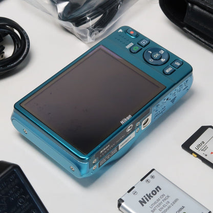 Pre-owned Nikon Coolpix S6500 16.0MP Compact Digital Camera – Blue, Complete Kit – Tested