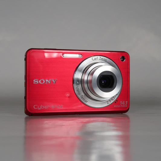 Pre-owned Sony Cybershot DSC-W560 14.1MP Digital Camera Red, Case – Excellent