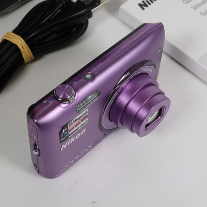 Pre-owned Nikon CoolPix S3500 20.1MP Digital Camera Purple – Mint Condition, Original Packaging