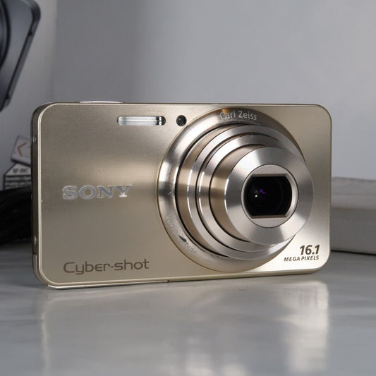 Pre-owned Sony Cyber-Shot DSC-W570 16.1MP 5x Digital Camera Gold – Very Good
