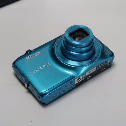 Pre-owned Nikon Coolpix S6500 16.0MP Compact Digital Camera – Blue, Complete Kit – Tested